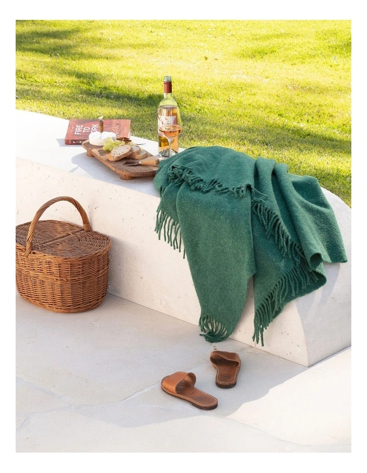 Brighton Throw Blanket in Emerald Green image 4