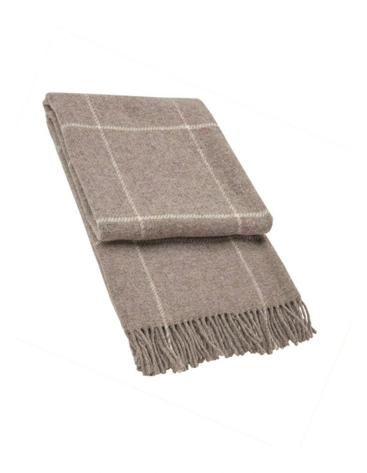 Brighton Throw Blanket in Beige Stripe image 1