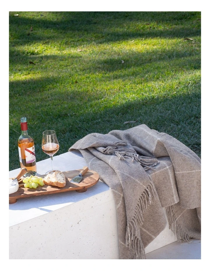 Brighton Throw Blanket in Beige Stripe image 2
