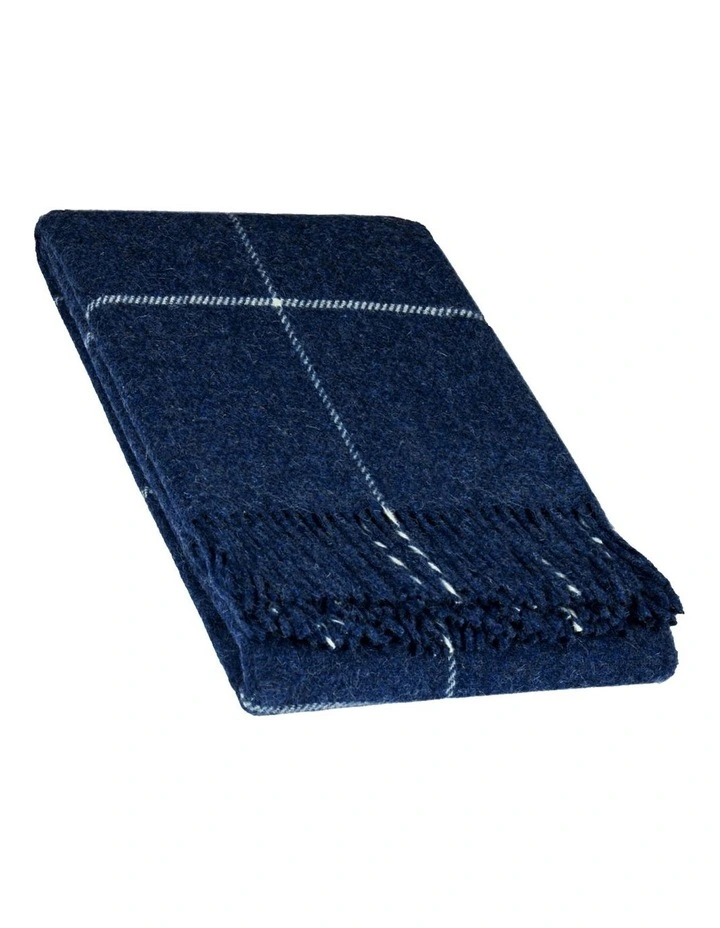 Brighton Throw Blanket in Navy Stripe image 1