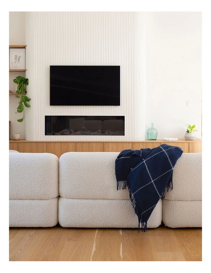 Brighton Throw Blanket in Navy Stripe image 2