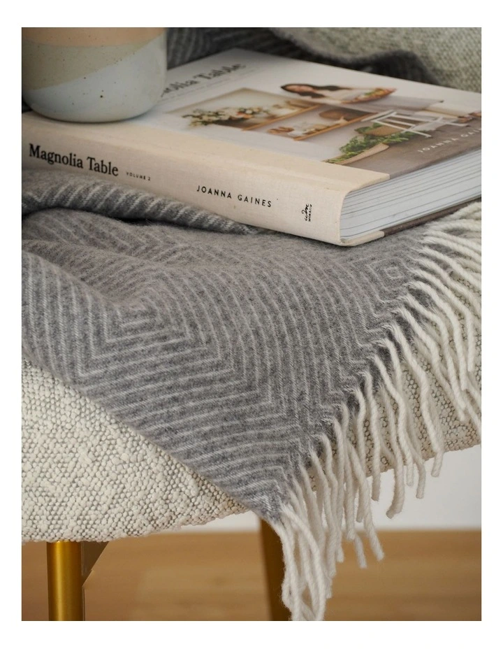 Hampton Throw Blanket in Light Grey image 6