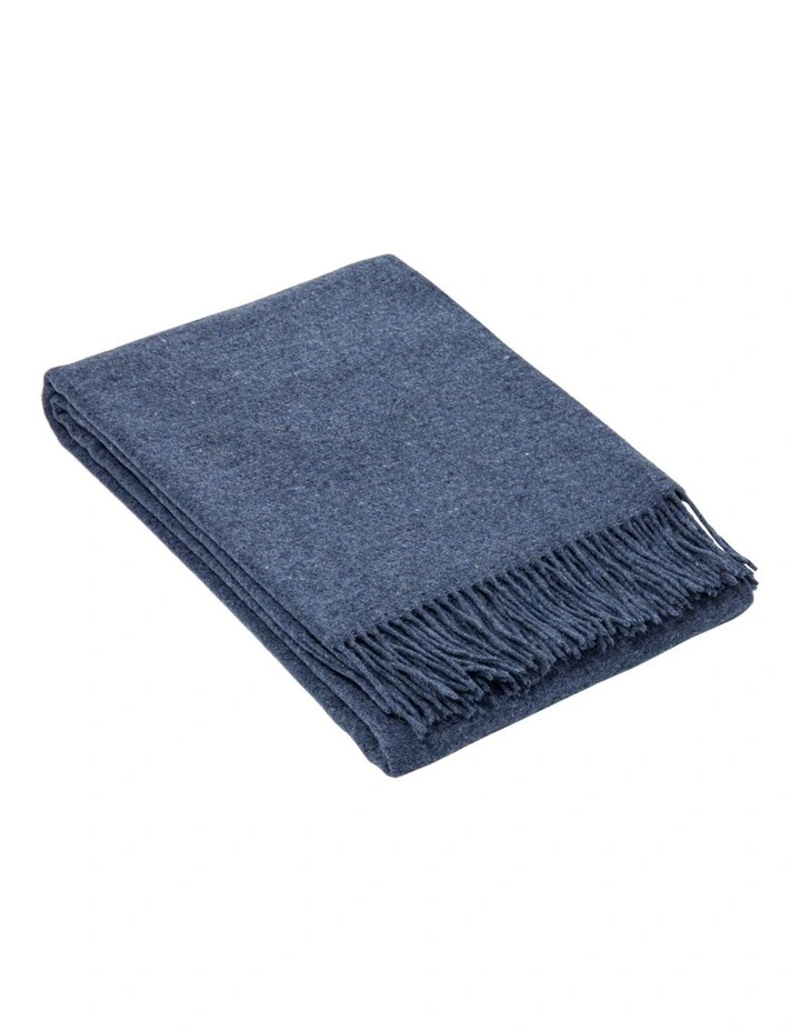 Oxford Throw Blanket in Navy image 1