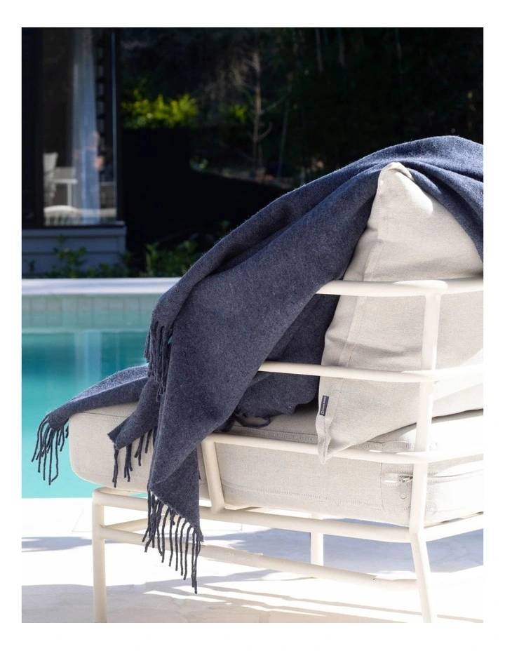 Oxford Throw Blanket in Navy image 2