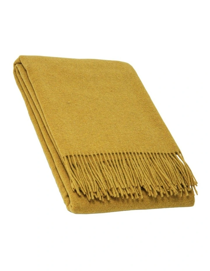 Oxford Throw Blanket in Mustard image 1