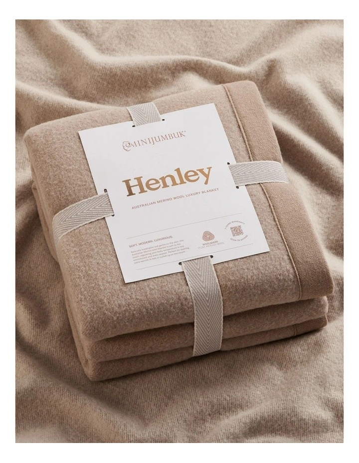 Henley Australian Merino Luxury Wool Blanket in Brown image 5