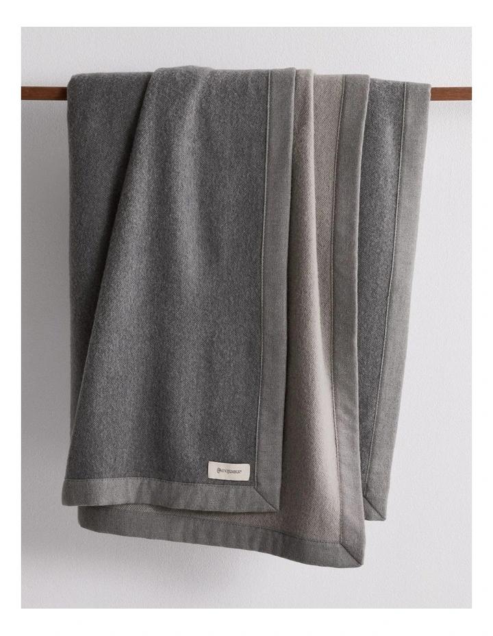 Henley Australian Merino Luxury Wool Blanket in Grey image 1