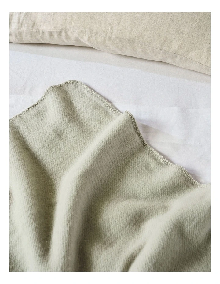Wool Blanket in Seafoam image 3