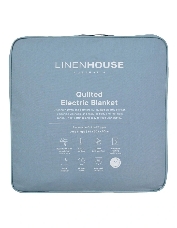 Quilted Multizone Electric Blanket in Cream image 1
