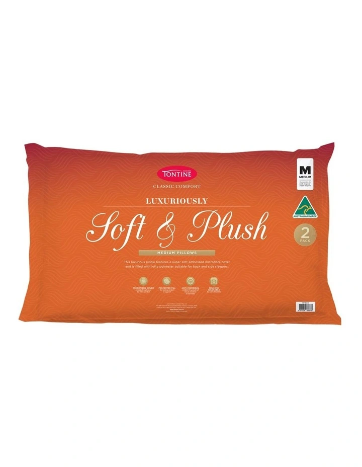 Soft And Plush Medium Pillow 2 Pack in White image 1