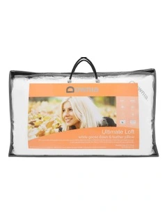 Goose Down Feather Ultimate Loft Pillow in White