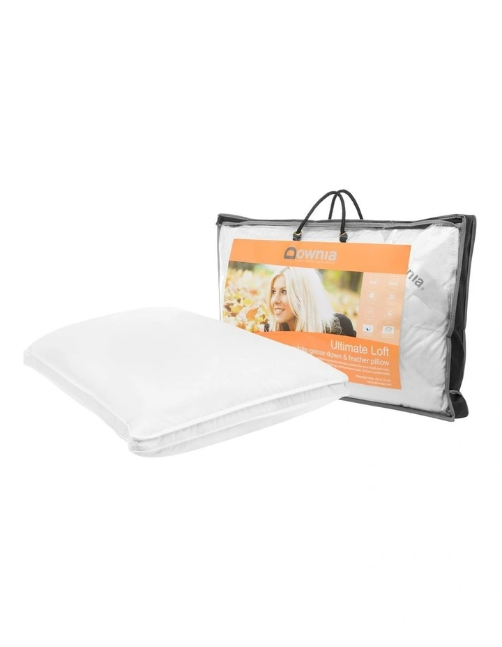 Goose Down Feather Ultimate Loft Pillow in White image 2