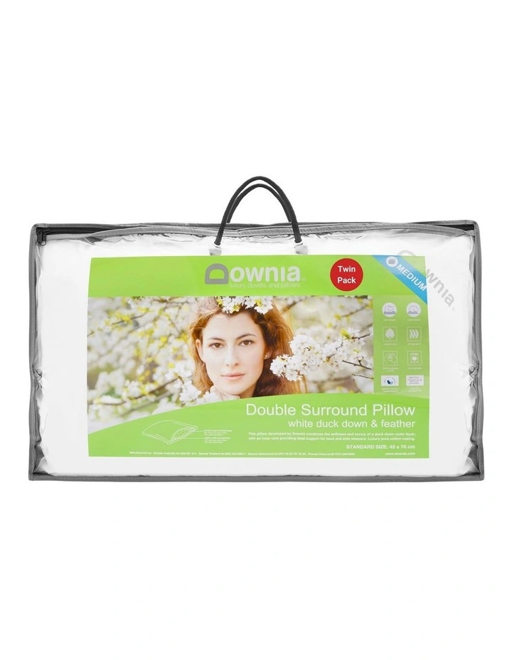 Double Down Surround Pillow 2 Pack in White image 1