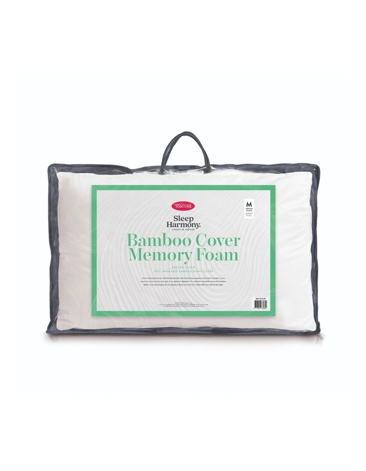 Sleep Harmony Bamboo Mem Foam Pillow Cover in Cream image 1