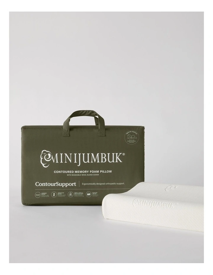 ContourSupport Memory Foam Pillow with Tencel Wool Cover image 1