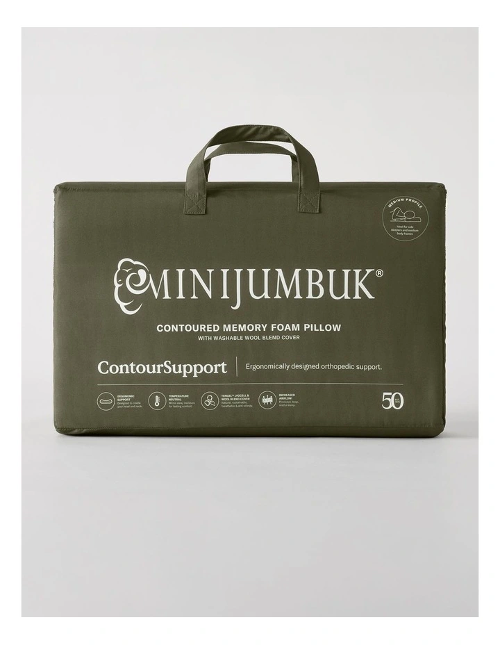 ContourSupport Memory Foam Pillow with Tencel Wool Cover image 6