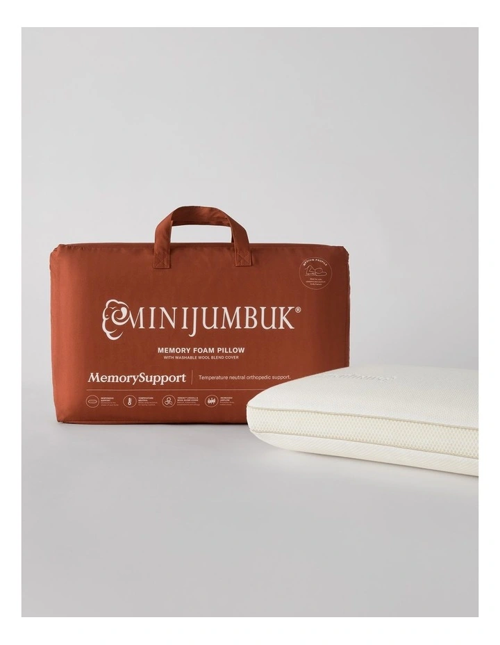 MemorySupport Memory Foam Pillow with Tencel Wool Cover image 1