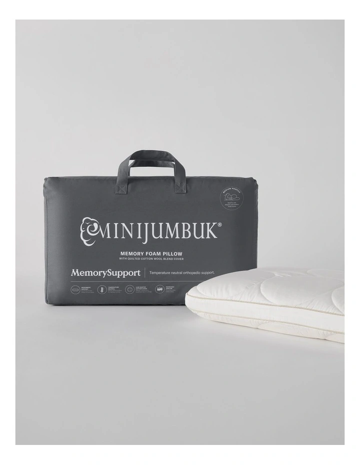 MemorySupport Memory Foam Pillow with Quilted Cotton and Wool Cover image 1