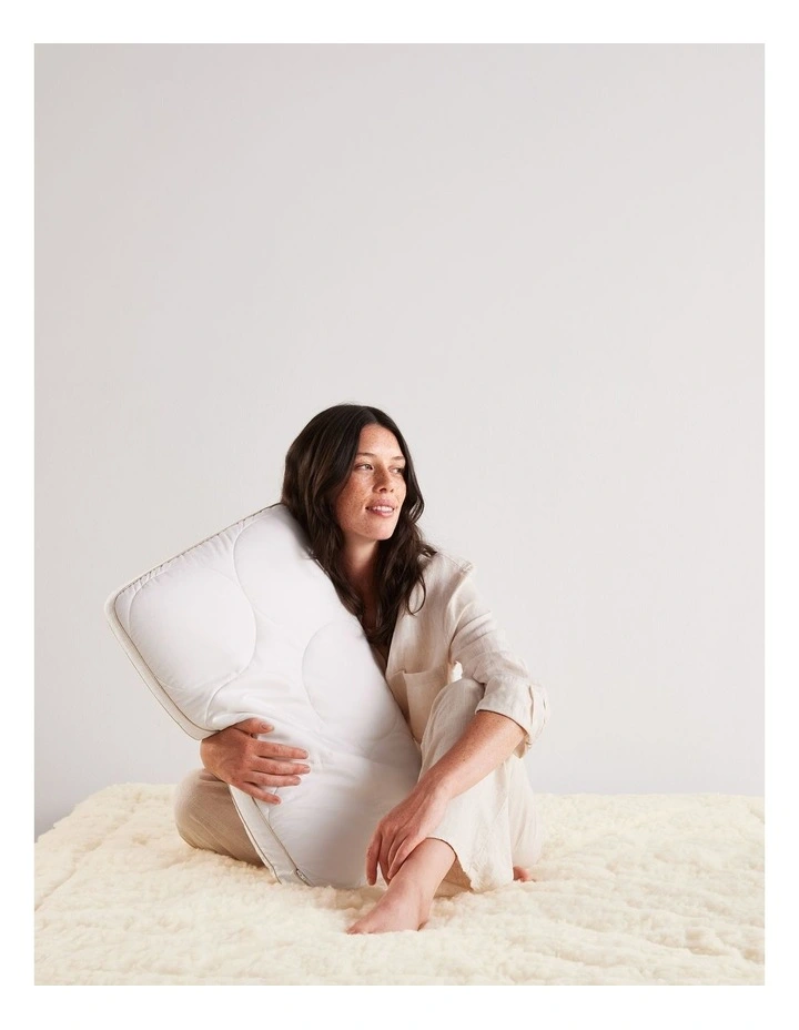 MemorySupport Memory Foam Pillow with Quilted Cotton and Wool Cover image 3