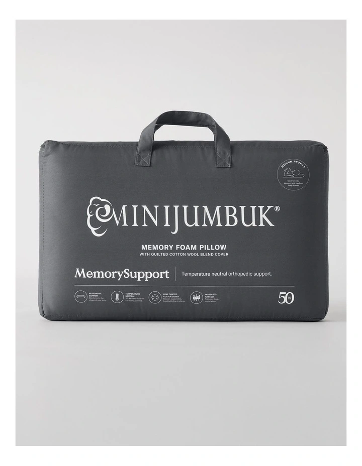 MemorySupport Memory Foam Pillow with Quilted Cotton and Wool Cover image 7