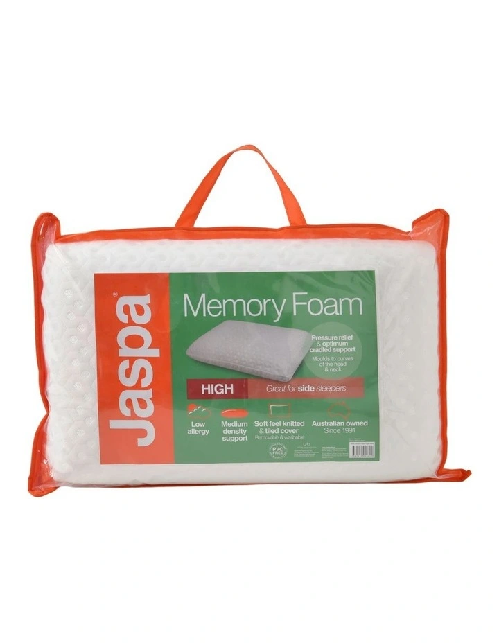 Family Care High Profile Memory Foam Pillow in White image 1