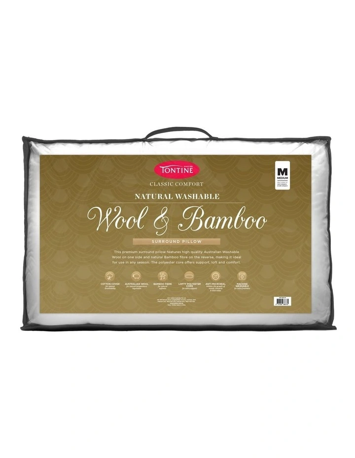 Wool And Bamboo Pillow in White image 1