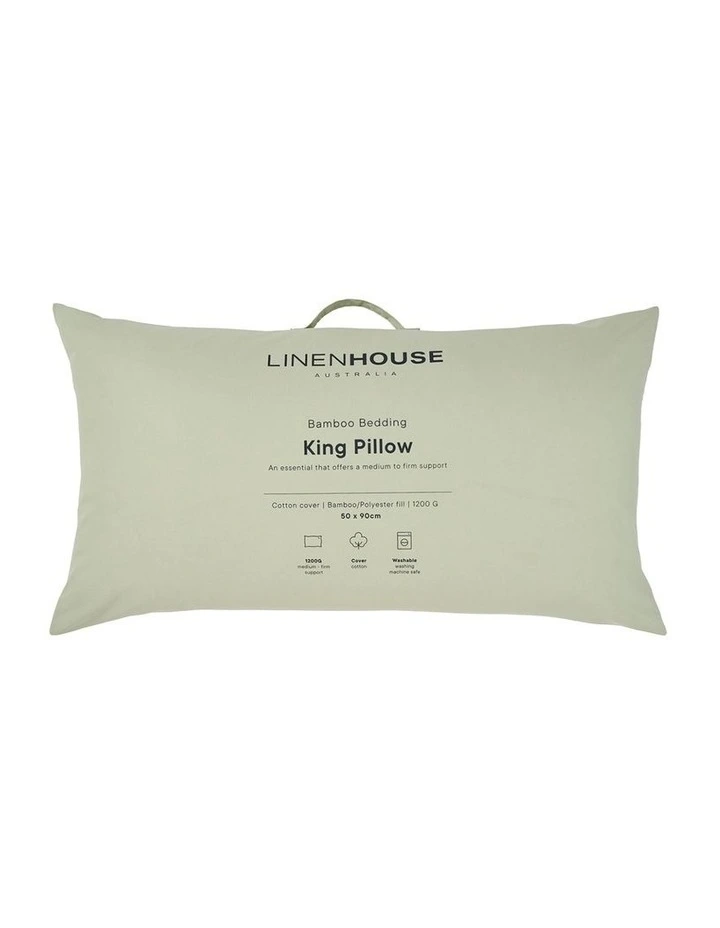 Bamboo King Pillow in White image 1