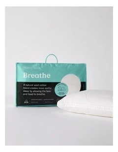 Breathe Wool Cotton Quilted Pillow in White