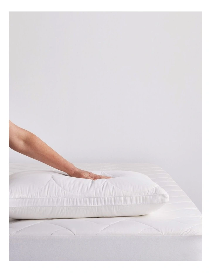 Breathe Wool Cotton Quilted Pillow in White image 2