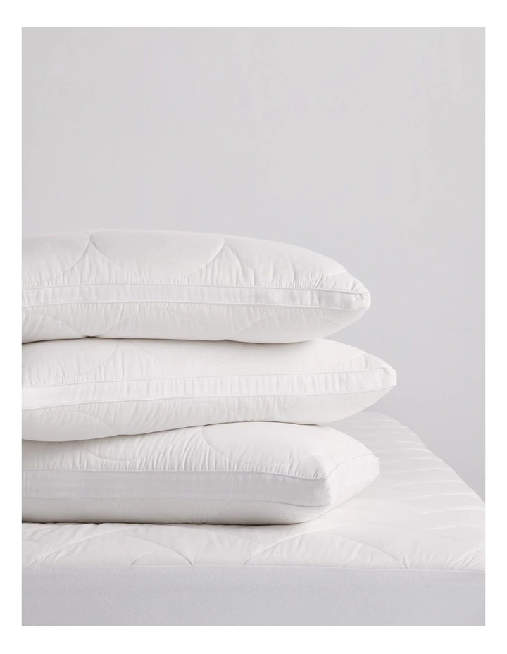 Breathe Wool Cotton Quilted Pillow in White image 4