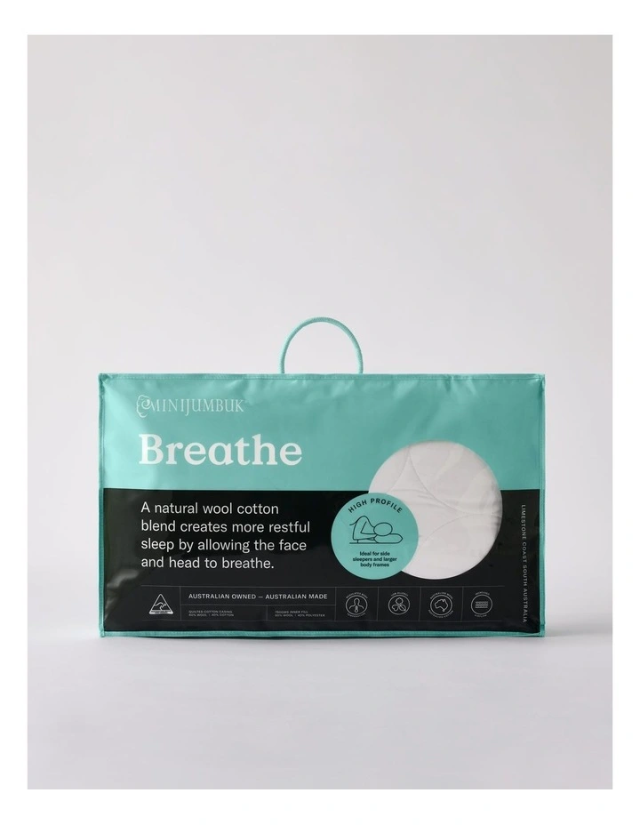 Breathe Wool Cotton Quilted Pillow in White image 7