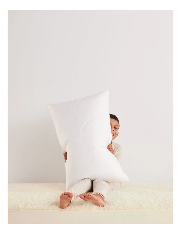 SleepCalm Wool Cotton Quilted Pillow 7+ in White image 2