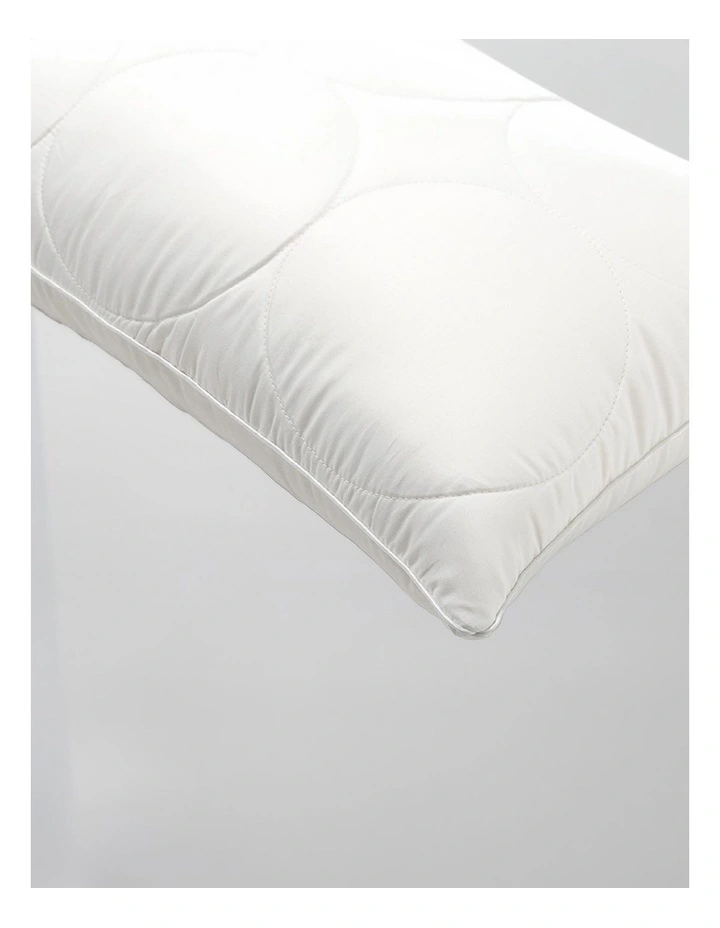 SleepCalm Wool Cotton Quilted Pillow 7+ in White image 3