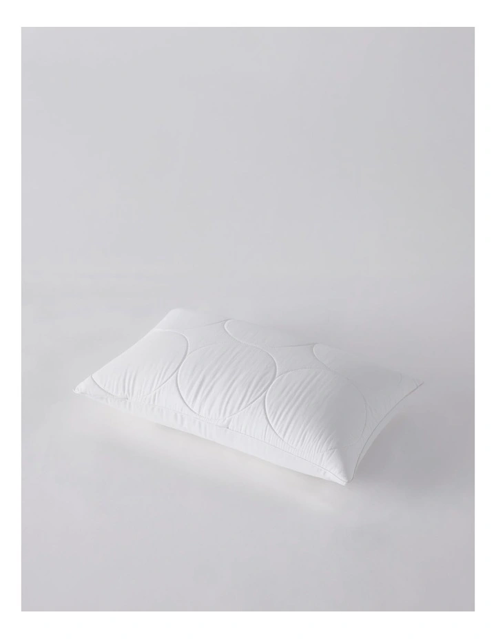 SleepCalm Wool Cotton Quilted Pillow 7+ in White image 4