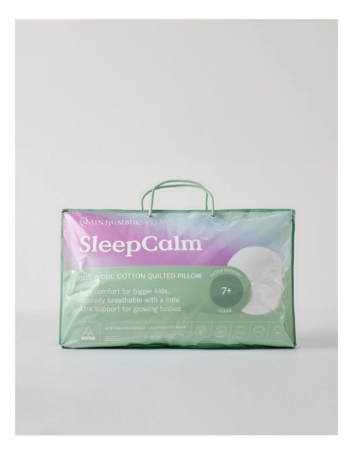 SleepCalm Wool Cotton Quilted Pillow 7+ in White image 5