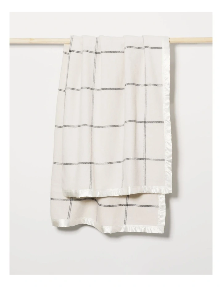 Australian Wool Blanket in Natural Check image 1