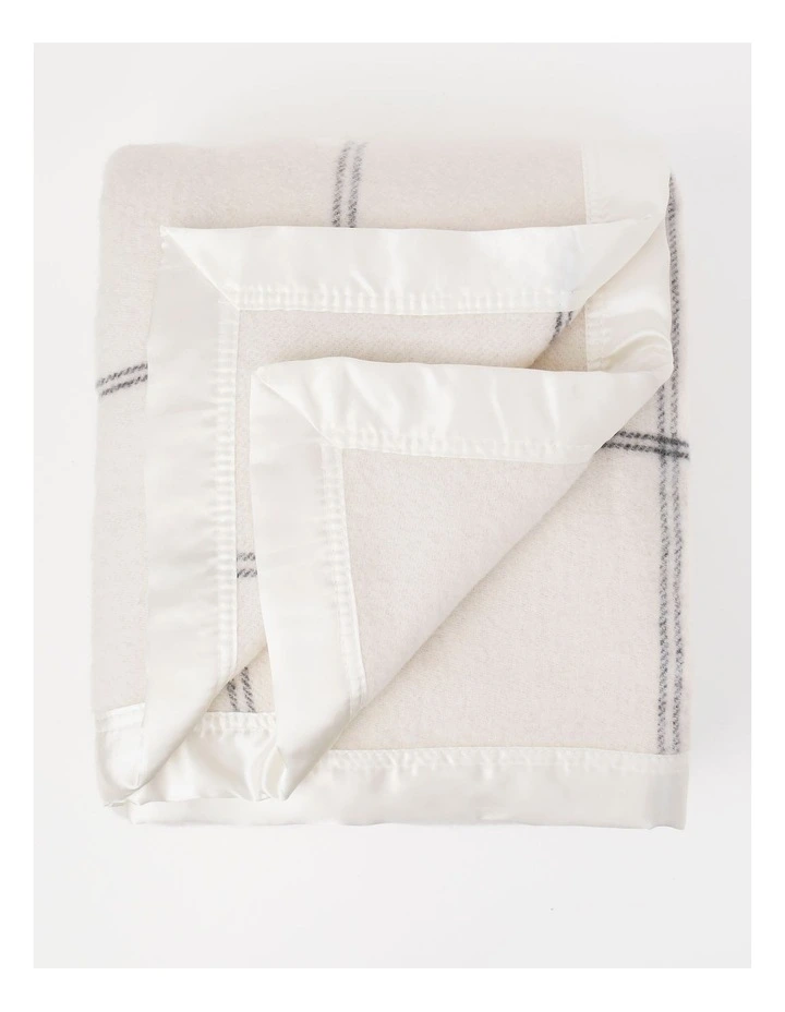 Australian Wool Blanket in Natural Check image 2