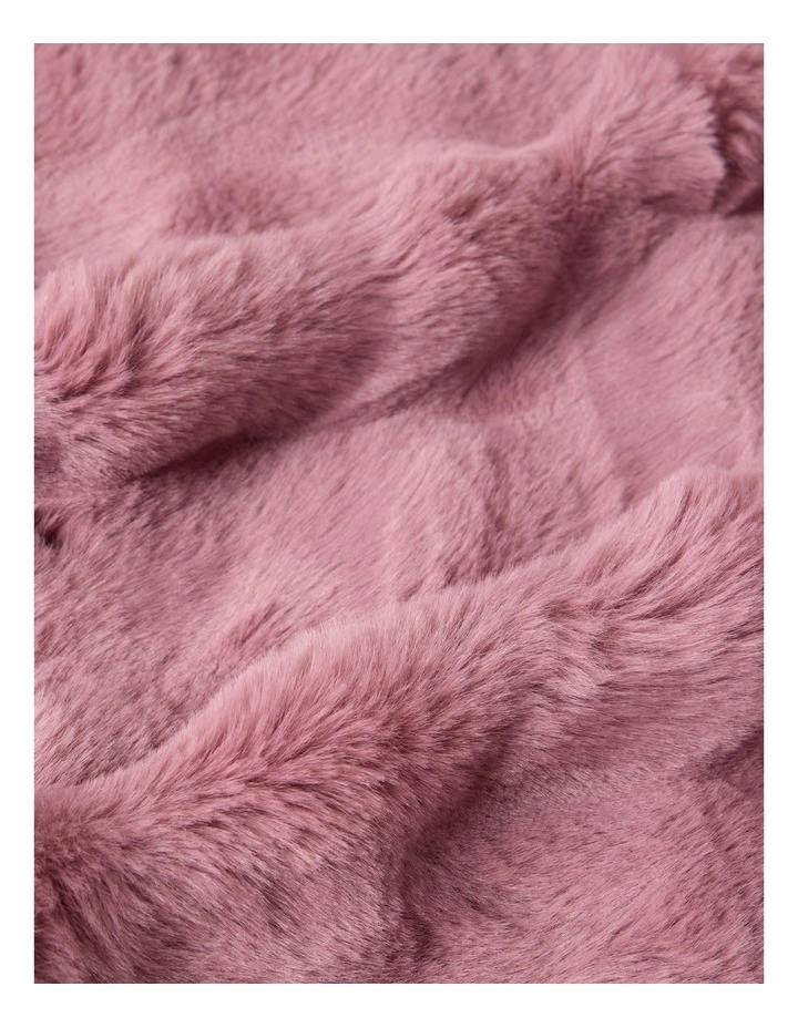 Evelyn Faux Fur Blanket in Rose image 2