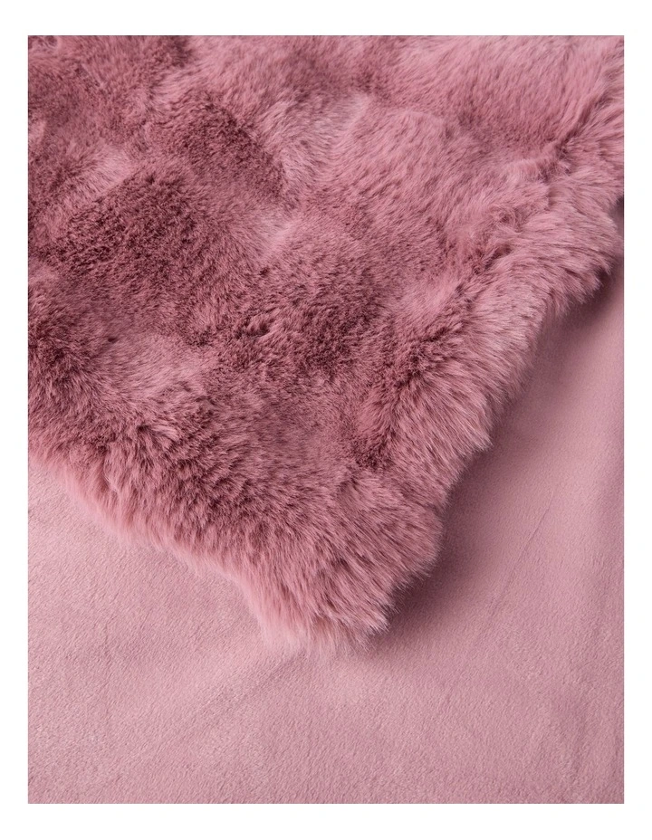 Evelyn Faux Fur Blanket in Rose image 3