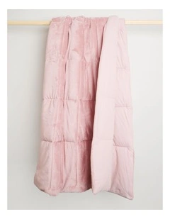 Quilted Plush Blanket in Blush