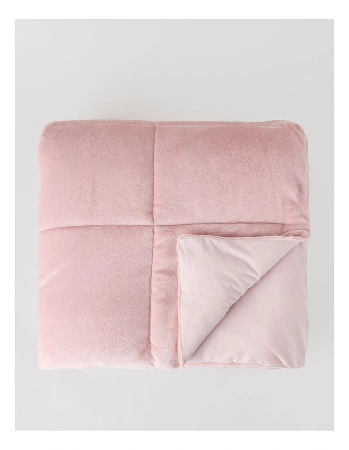 Quilted Plush Blanket in Blush image 2