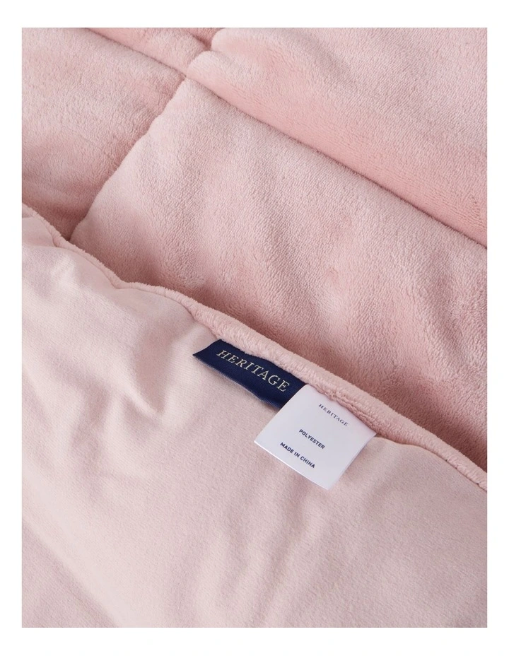 Quilted Plush Blanket in Blush image 3