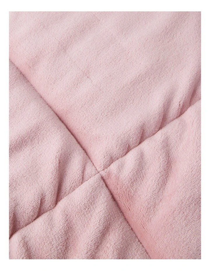 Quilted Plush Blanket in Blush image 4