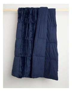 Quilted Plush Blanket in Midnight Blue