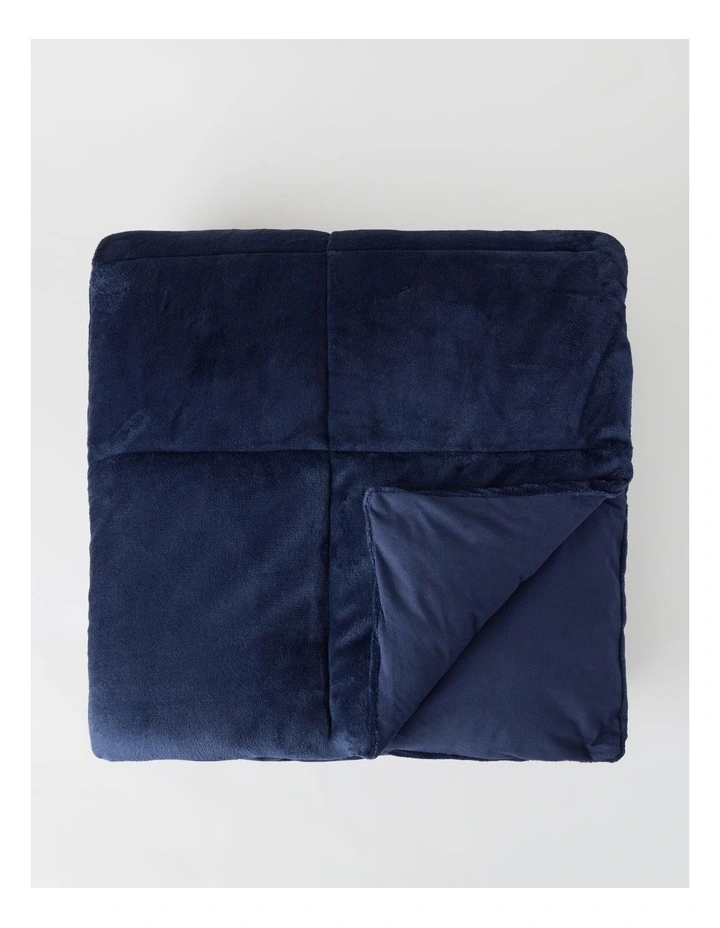Quilted Plush Blanket in Midnight Blue image 2