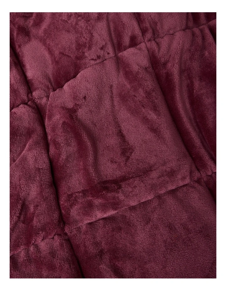 Quilted Plush Blanket in Burgundy image 2