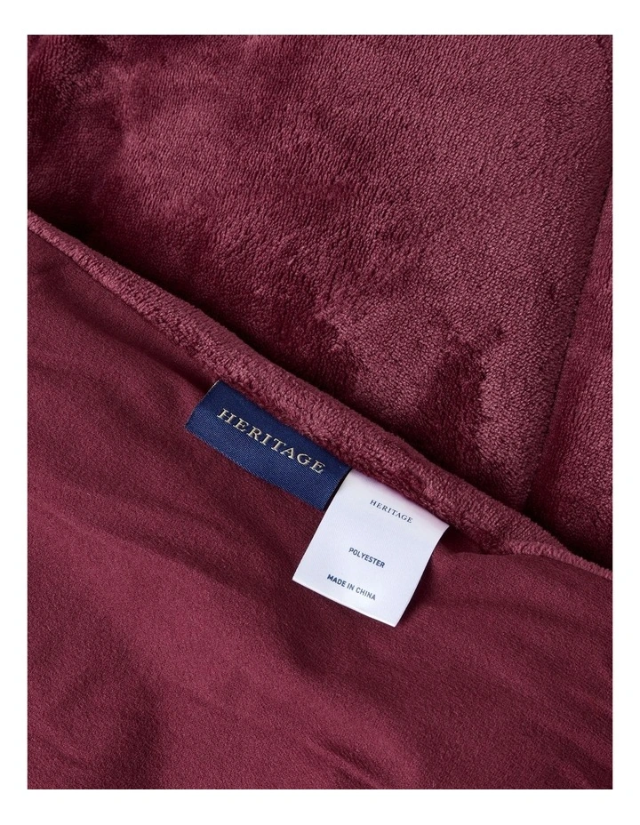 Quilted Plush Blanket in Burgundy image 4