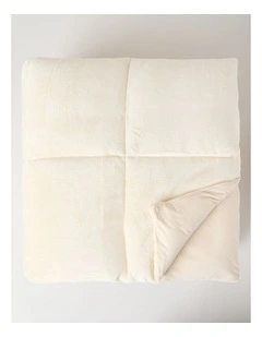 Quilted Plush Blanket in Natural