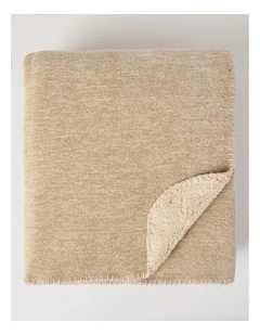 Chenille Sherpa Blanket in Natural