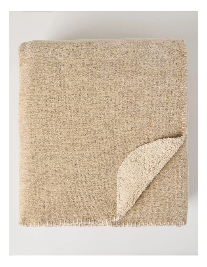Chenille Sherpa Blanket in Natural image 1
